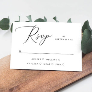 Elegant - minimalistiskt skript Bröllop Målval OSA Kort