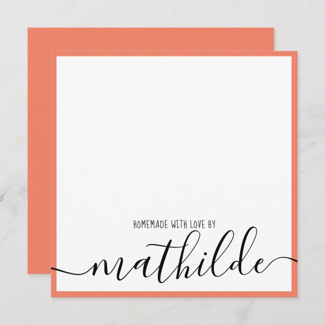 Elegant - minimalistiskt skript för Gräns, svart N Anteckningskort (Fram/baksida)