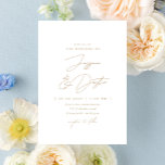 Elegant - minimalistiskt skript Guld Bröllop Inbjudningar<br><div class="desc">Helt anpassade,  den här helt enkelt snyggtens bröllopsinbjudan innehåller en minimalistisk estetik med en kombination av elegant typsnitt.</div>