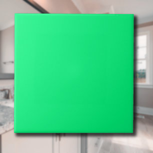 Elegant Minimalistiskt solitt Neon Vår Grönt Färg Kakelplatta