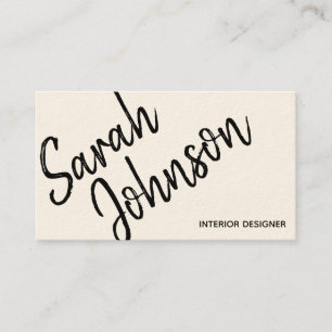 Elegant Minimalistiskt svart kalligrafbildskärmsf Visitkort