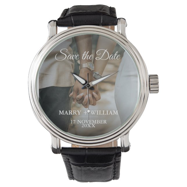 Elegant - minimalistiskt Trendig Spara datumfotoma Armbandsur (Framsida)