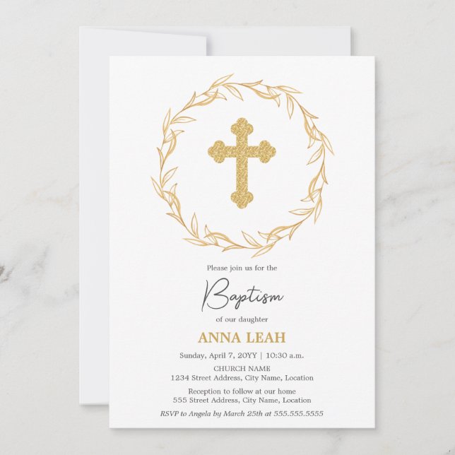 Elegant Minimalistiskt utandningspreparat Guld Kor Inbjudningar (Framsida)