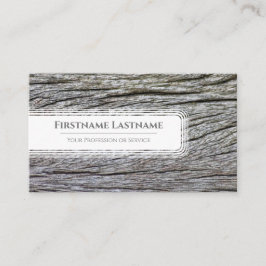 Elegant minimalistiskt vitt ramar på träkorn visitkort