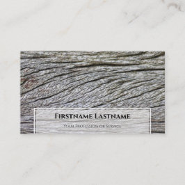 Elegant minimalistiskt vitt ramar på träkorn visitkort