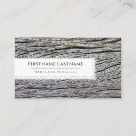 Elegant minimalistiskt vitt ramar på träkorn visitkort