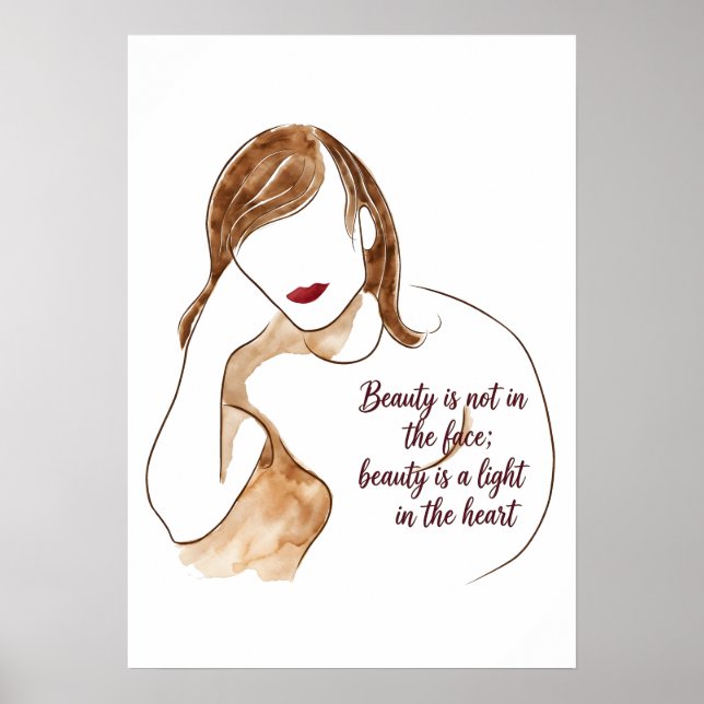 Elegant minimalistporträtt med citat poster (Framsidan)