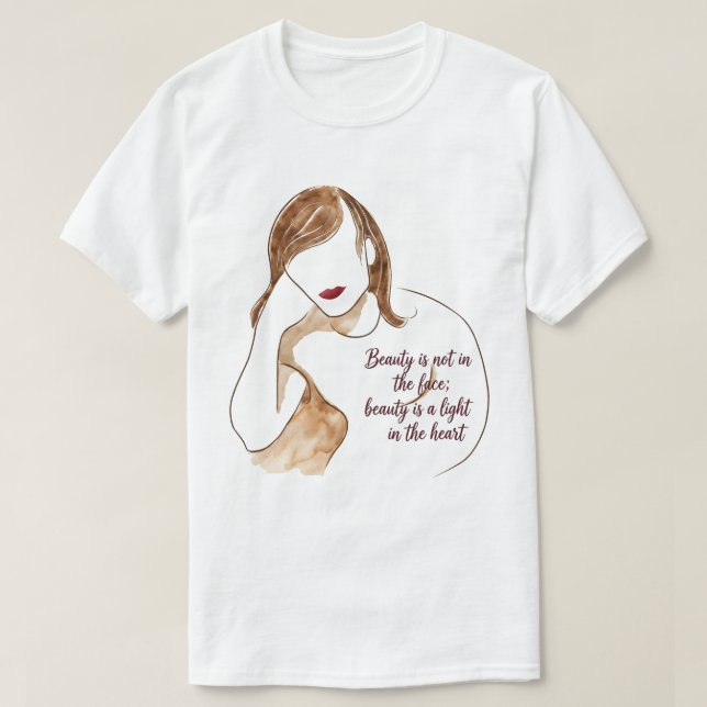 Elegant minimalistporträtt med citat t shirt (Design framsida)