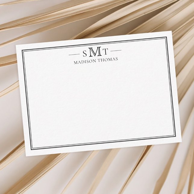 Elegant: Minimalistpris tre Brev monogram Anteckningskort (Skapare uppladdad)