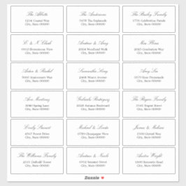 Elegant Minimalistskript 18 gästAdressetiketter Klistermärken
