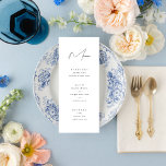 Elegant Minimalistskript, svart och vit Bröllop Meny<br><div class="desc">Helt anpassade,  den här menyn i snyggt bröllop har elegant typsnitt med ett minimalistiskt estetiskt utseende. Baksidan är en plats för anpassning till extra. En del av en samling.</div>