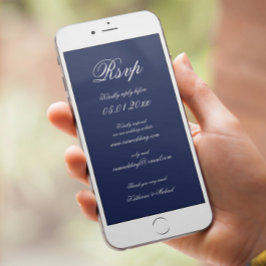 Elegant - minimalt blått digitalt Bröllop OSA Inbjudningar