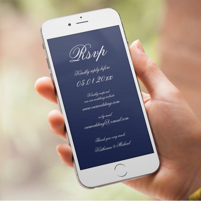 Elegant - minimalt blått digitalt Bröllop OSA Inbjudningar (Skapare uppladdad)