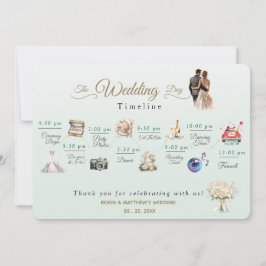 Elegant - minimalt Bröllopsprogram - tidslinje Inbjudningar