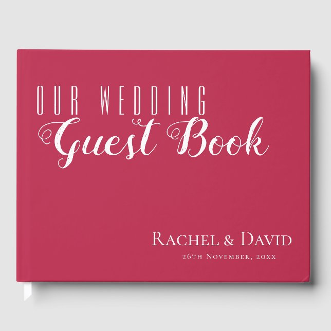 Elegant minimalt de levde lyckligt efter Bröllop Gästböcker (Framsida)