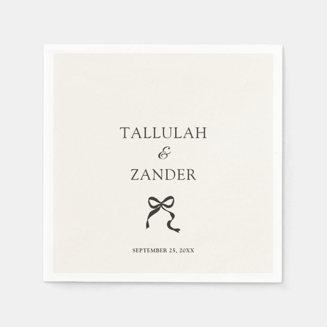 Elegant - minimalt fack Bröllop Pappersservett (Framsidan)