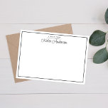 Elegant - minimalt klassiskt skript, svart och vit anteckningskort<br><div class="desc">Ett minsta anteckningskort för elegant och klassiskt skript i svartvitt.</div>