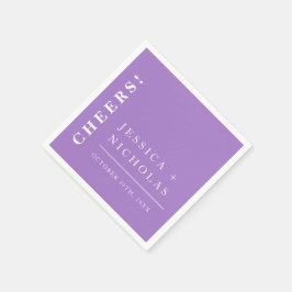 Elegant - minimalt Lavender Modern Bröllop Pappersservett