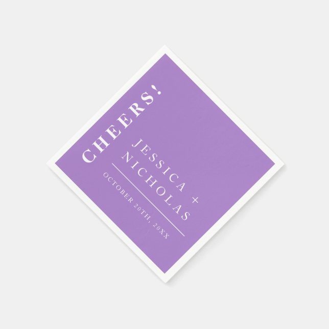 Elegant - minimalt Lavender Modern Bröllop Pappersservett (Hörn)