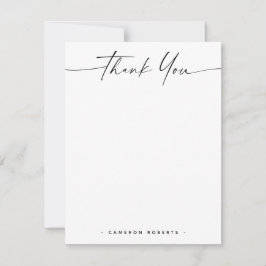 Elegant minimalt namn och handskrivet tack anteckningskort