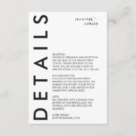 Elegant - minimalt Vit Modern Bröllop-kuvert Tilläggskort