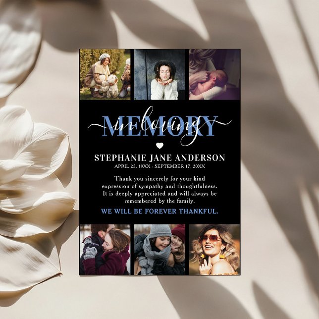 Elegant Minnes Collage Minnessaker Till Minnet Av  Tack Kort (Skapare uppladdad)