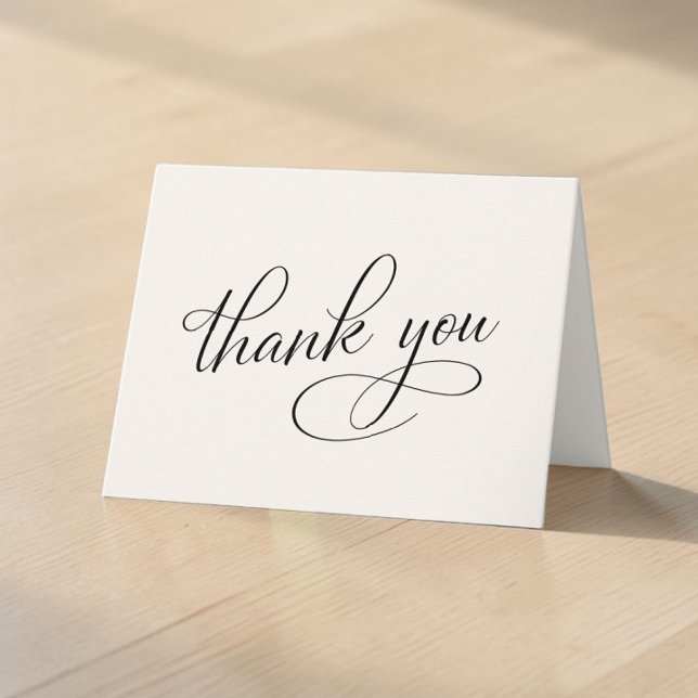 Elegant minnesgåva tack kort (Elegant Funeral Memorial Photo Cream Thank You Card)