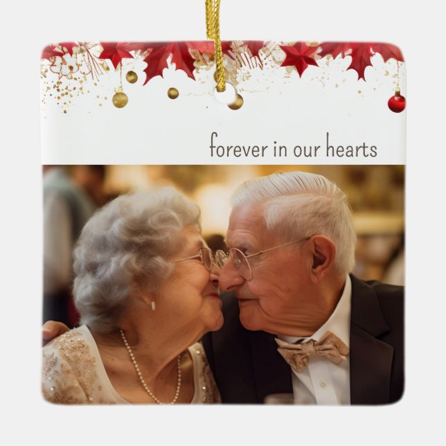 Elegant minnesminnesminneshögtid jul julgransprydnad keramik (Framsida)