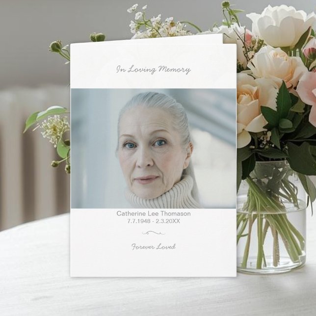 Elegant Minnesprogram för Begravning med Foto Program (Elegant Photo Funeral Order Of Service Program
)