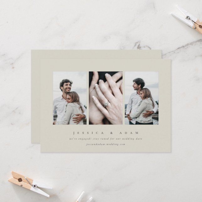 Elegant - minst 3-meddelande om fotoFörlovning (Fram/Back In Situ)