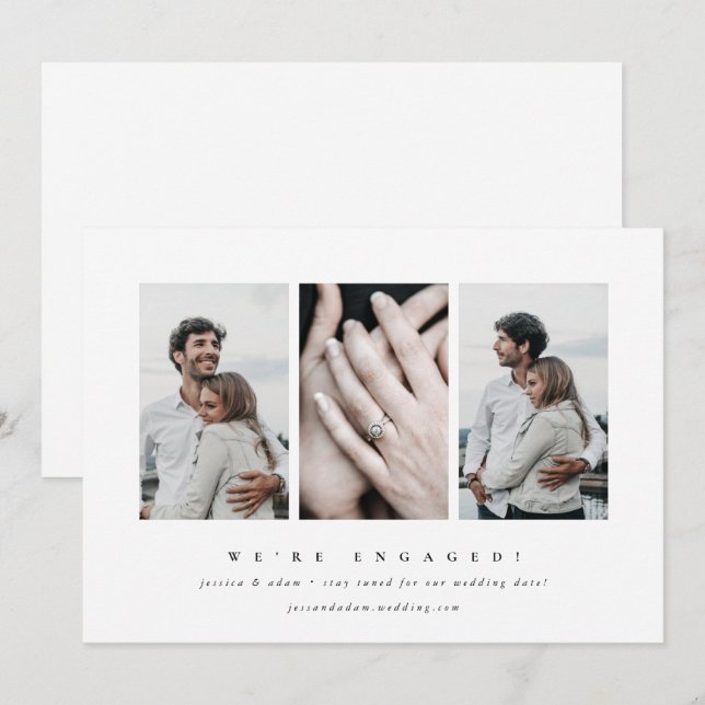 Elegant - minst 3-meddelande om fotoFörlovning (Fram/baksida)