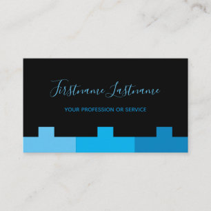 Elegant - minst svart och indigoblå monogram visitkort