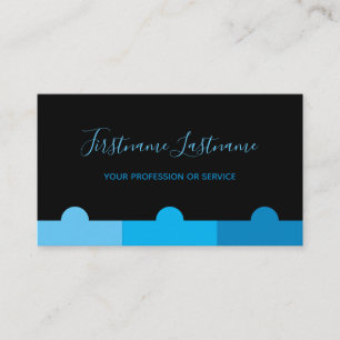 Elegant - minst svart och indigoblå monogram visitkort