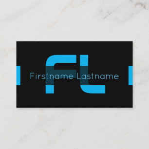 Elegant - minst svart och indigoblå monogram visitkort