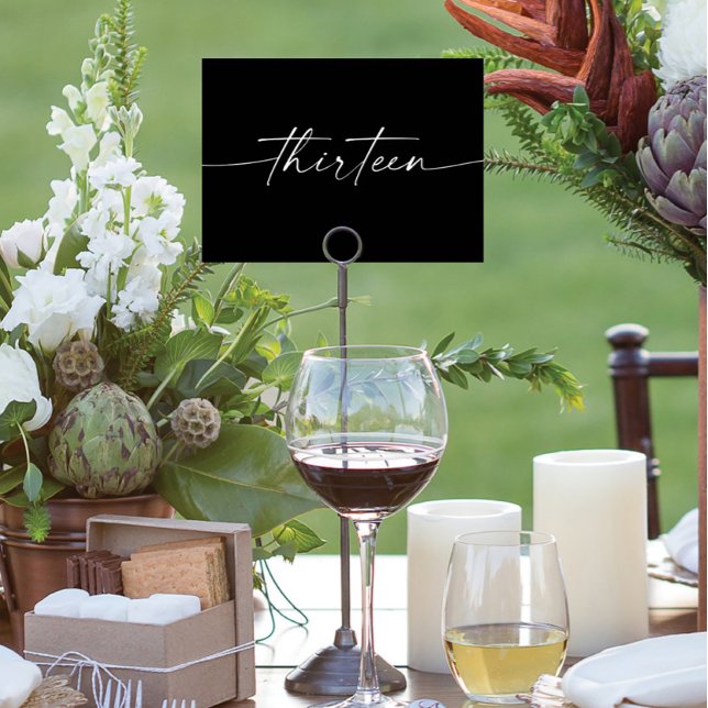 Elegant: Minsta Bord-skriptkort nummer tretton Bordsnummer (Skapare uppladdad)