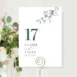 Elegant, minsta botaniska grey Bröllop Bordsnummer<br><div class="desc">Följ gästerna till bord med det här elegant bröllop-bordsnumret-kortet. Snyggt och enkel design med namn på sidan tillsammans med "och" i modern handskriven kalligrafi. Fintvätt av handritade botaniska gröna hörndetaljer. Var vänlig och beställ varje bordsnummer (dvs. för ett evenemang med tre bord skulle du behöva ställe tre olika beställningar på...</div>