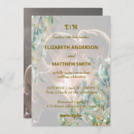 Elegant minsta möjliga rustika neutralt-foto bröll inbjudningar