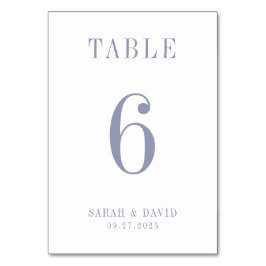 Elegant: Minsta pulverblått Bröllop Bordsnummer