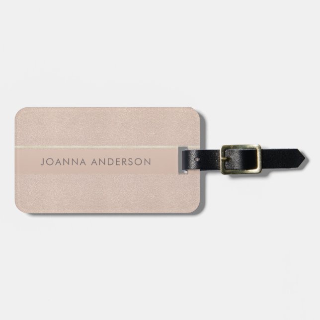 ELEGANT MINSTA ROSA GULD- SHIMMERPERSONLIG BAGAGEBRICKA (Horisontell Framsida)