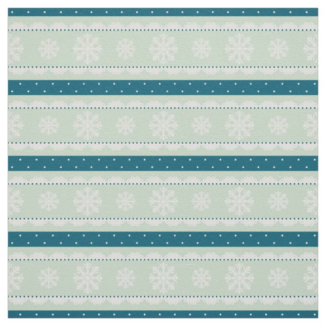 Elegant Mint-Grönten, juldesign Snöflingor Tyg (Provkarta)