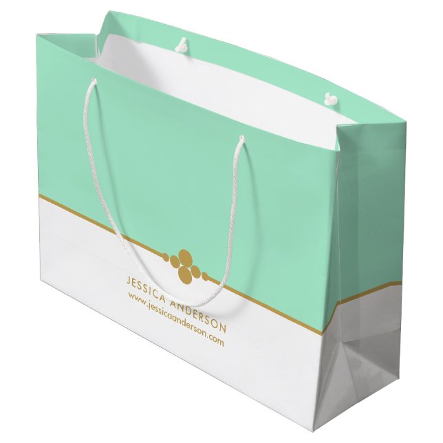 Elegant Mint Guld Anpassningsbar (Baksidan Vinklad)