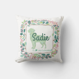 Elegant Mint Labrador | Custom Name & Photo Kudde