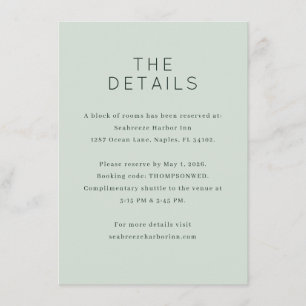 Elegant Mint Minimalistiska Detaljer Tilläggskort
