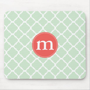 Elegant Mint Moroccan Quatrefoil Personlig Musmatta