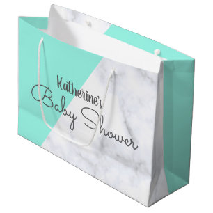 Elegant mint- och vitmarmorbaby shower