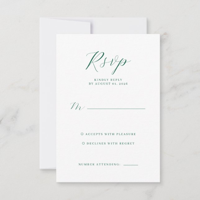 Elegant Mint RSVP Card OSA Kort (Framsida)