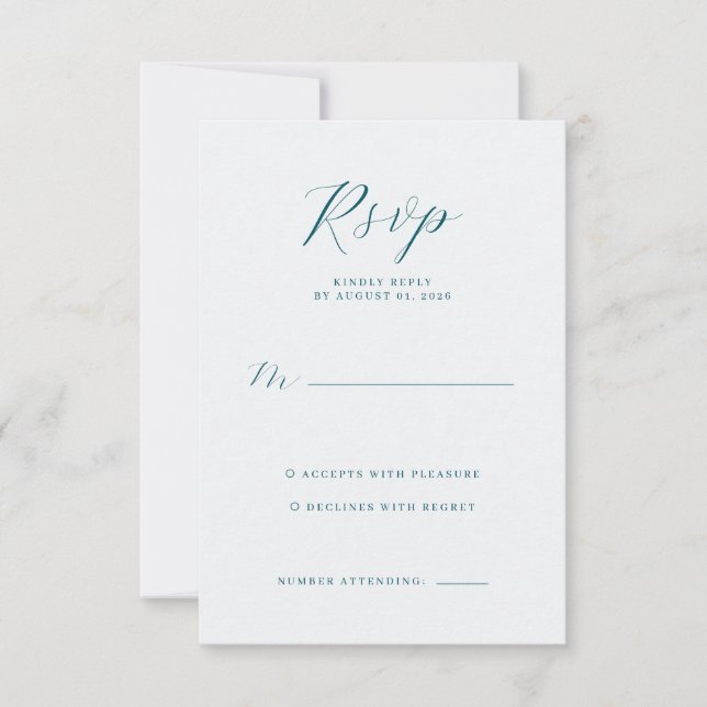 Elegant Mint RSVP-kort OSA Kort (Framsida)