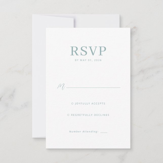 Elegant Mint RSVP-kort OSA Kort (Framsida)