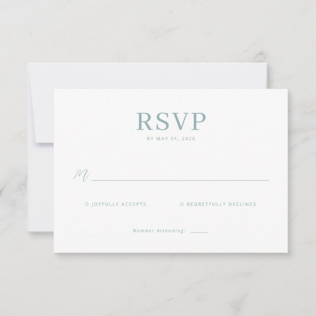 Elegant Mint RSVP-kort OSA Kort (Framsida)