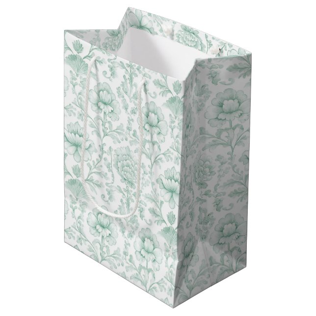 Elegant mint vit persika blomsterbröllop (Framsidan Vinklad)